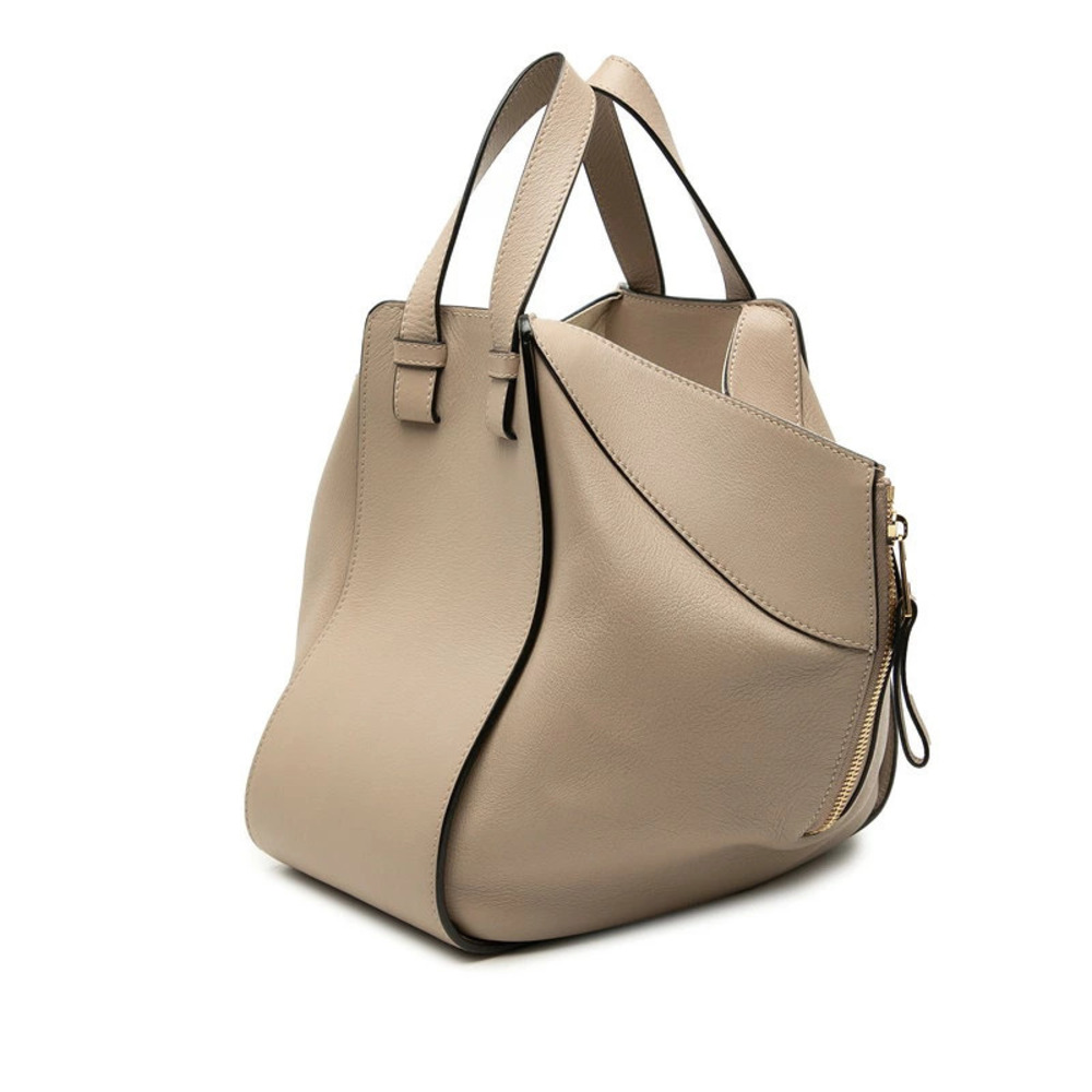 Loewe Leather Bag Hammock 2way Shoulder Cream Beige Cream Tan